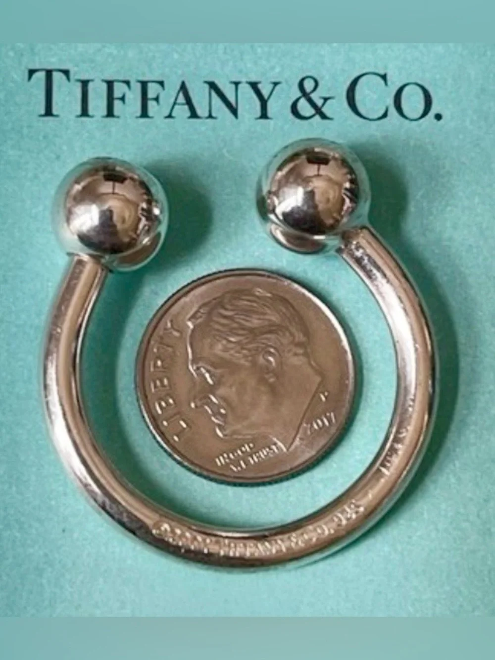 Tiffany & Co. 2001 Sterling Silver 925 Horseshoe Key Ring Vintage